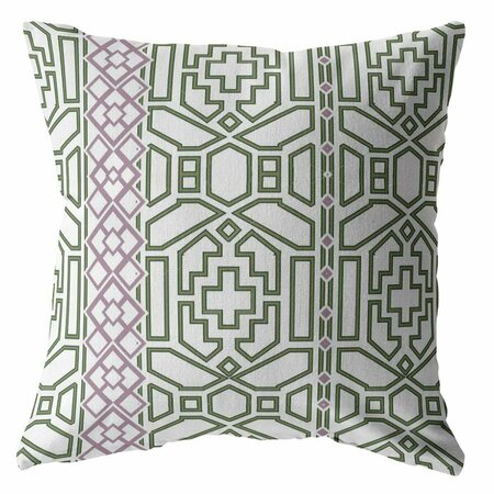 HOMEROOTS 18 in. White Bird Maze Indoor & Outdoor Throw Pillow 412422